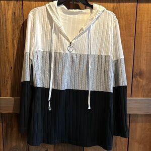 Colorblock Hoodie with Zipper